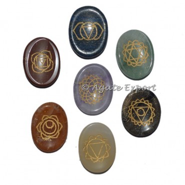 Engraved Chakra Worry Oval Set