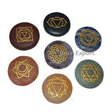 Smooth Engraved Chakra Disc Set