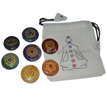 Engraved Chakra Disc set with Buddha Pouch