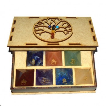 7 Chakra Sanskrit Pyramids Set