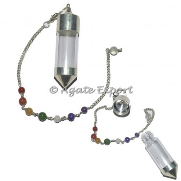 Open able Glass Chakra Chamber Pendulums