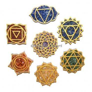 Seven Chakra Orgone Coaster Set