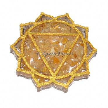 Solar Chakra Golden Quartz Orgone Coaster