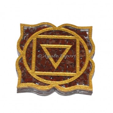 Root Chakra Red Jasper Orgone Coaster