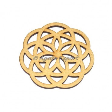 Flower Of Life Wooden Coaster