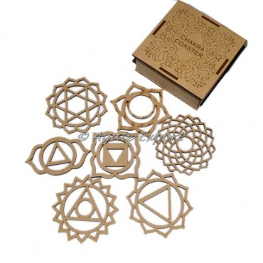 7 Chakra Wooden Coaster Set