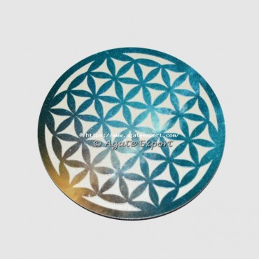 Flower Of Life Wooden Coaster