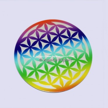 Flower Of Life Chakra Wooden Coaster