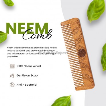 Triple Moon With Flower Of Life Need Wood Comb