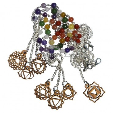7 Chakra Symbols Pendulum Chains Set