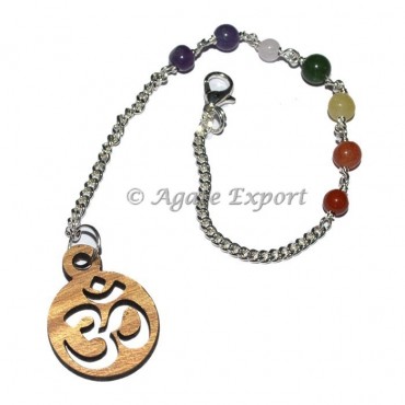 Om Seven Chakra Symbol Pendulum Chain