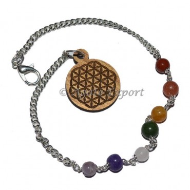 Flower of Life 7 Chakra Pendulum Chain