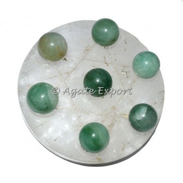 7 Green Aventurine Ball on Star of David Crystal Base