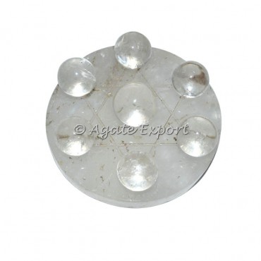 7 Crystal Quartz Ball on Star of David Crystal Quartz Base