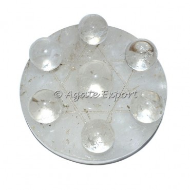 7 Crystal Spheres on David Star Crystal Base