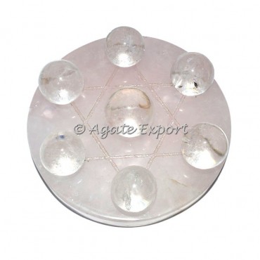 7 Crystal Spheres on David Star Rose Base