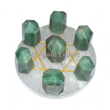 7 Green Aventurine Point on Gold Star David Crystal Base