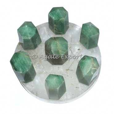 7 Green Aventurine Point on Star David Crystal Base