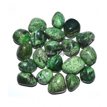 Tree Agate Green Dyed Tumbled Stones