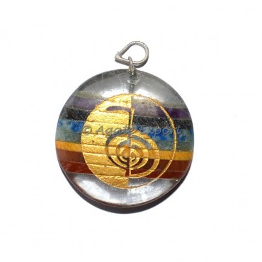 Fancy Choko Reiki Chakra Pendants with Crystal Quartz