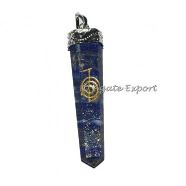 Lapis Lazuli Flat Pencil Choko Reiki Pendants