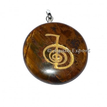 Tiger Eye Choko Reiki Disc Pendants
