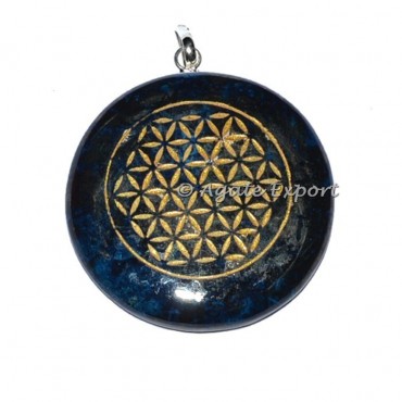 Chrysocolla Flower of life Pendants
