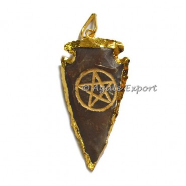Electroplated Star Arrowheads Pendants