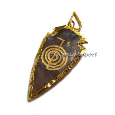 Electroplated Choko Reiki Arrowheads Pendants