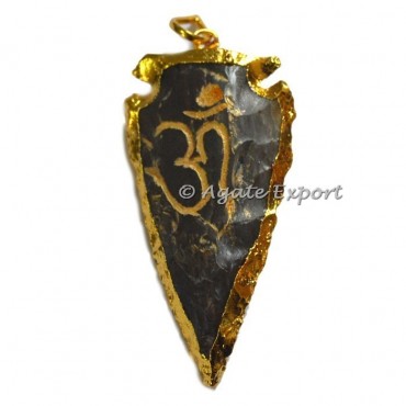 Electroplated Om Arrowheads Pendants