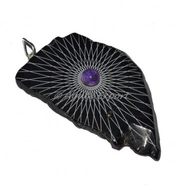 Galaxy Engraved Slice Pendants
