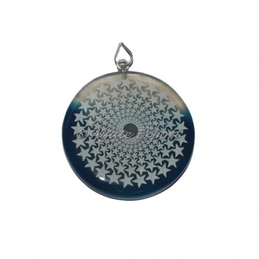 Star Disc Engraved Pendants