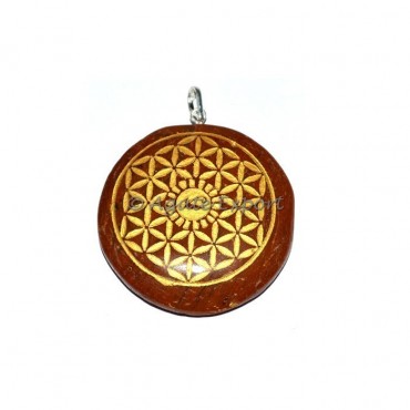 Flower of Life Engraved Pendant