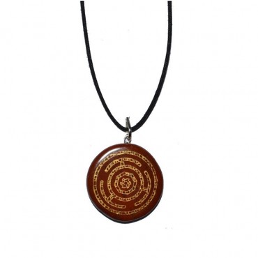 Red Jasper Wheel Carved Pendants
