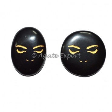 Black Agate Eye Pendants