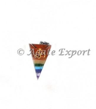 Seven Chakra Om Engraved Pendant