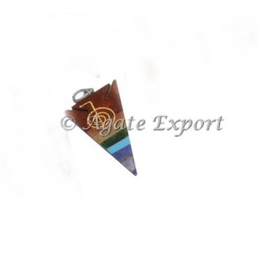 7 Chakra Bonded Arrowheads Choko Reiki Pendant