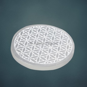 Flower Of Life Selenite Charging Plate
