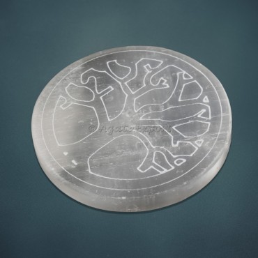 Tree Of Life Selenite Charging Plate