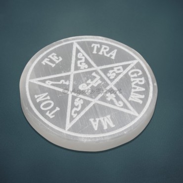 Pentagram Te Tra Gram Ma Ton Selenite Charging Plate