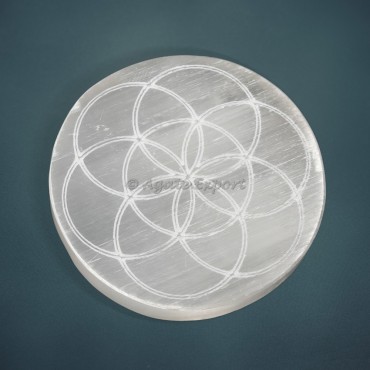 Seed Of Life Selenite Charging Plate