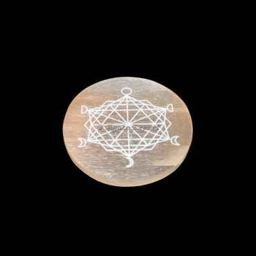 Moon Phase Selenite Circle Round Charging Plate