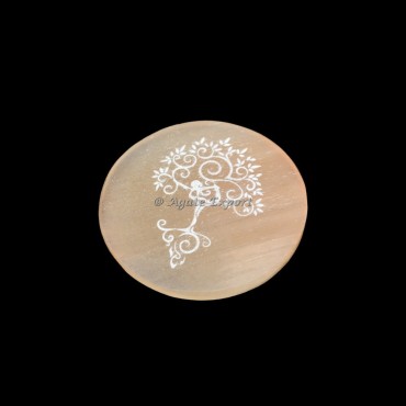 Orange Selenite Accent Tree Of Life Charging Plate