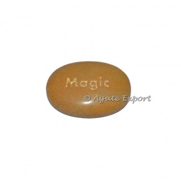 Yellow Jasper Magic Engraved Stone