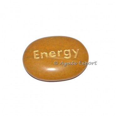 Yellow Jasper Energy Engraved Stone