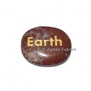 Red Jasper Earth Engraved Stone
