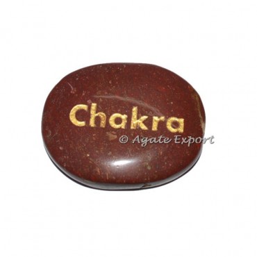Red Jasper Chakra Engraved Stones