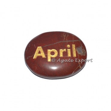 Red Jasper April Engraved Stones