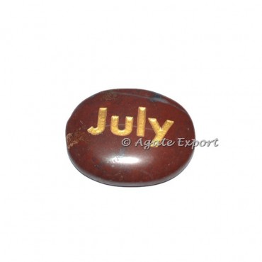 Red Jasper July Engraved Stones