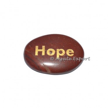 Red Jasper Hope Engraved Stones